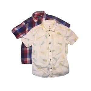 Boys 6-7 Short Sleeve ButtonDown 2 PCs Lot Spring/Summer, Sonoma/Faded Glory GUC